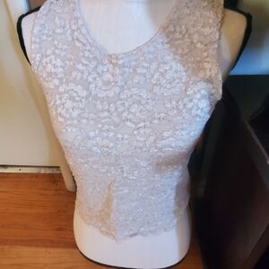 Victoria's Secret Ivory Lace Cropped Top